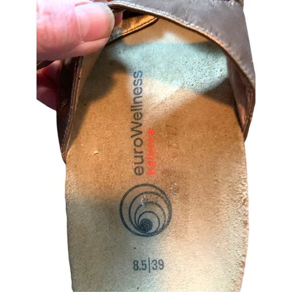 euroWellness Balance Leather Metallic Sandals 8.5 - Picture 6 of 7